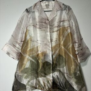 Chico's Sheer Artistic Jacket in Earthy Tones